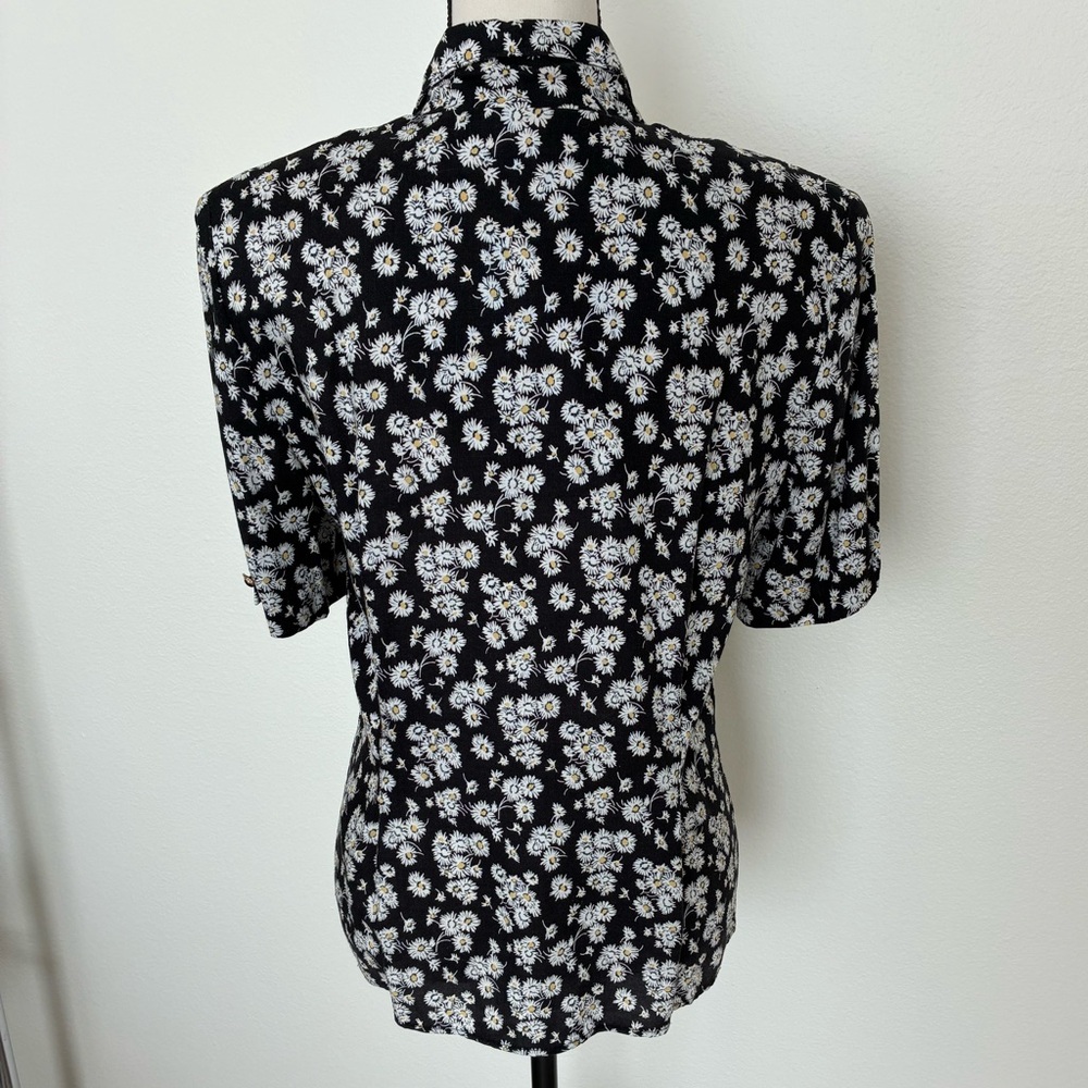 Vintage 80s Daisy Print Blouse - Picture 4 of 10